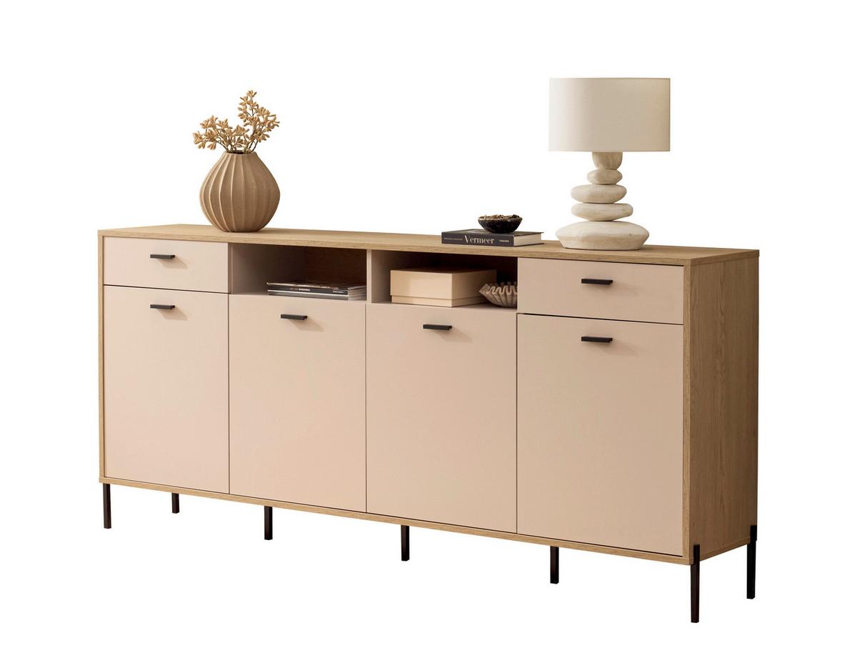 Sideboard Fredericia Eichefarben Kaschmir B: 205 cm - Kaschmir/Eichefarben, Design, Holzwerkstoff (205/94/40cm) - MID.YOU