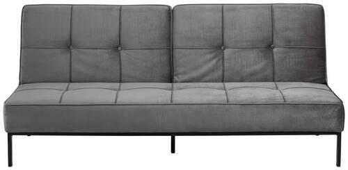 3-sitzer-sofa Mit Schlaffunkt. Perugia Dunkelgrau Samt - Dunkelgrau/Schwarz, Trend, Textil (198/87/95cm) - MID.YOU
