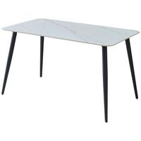 Esstisch Cody 140x76x80 Cm Schwarz/weiß - Schwarz/Weiß, MODERN, Keramik/Metall (140/76/80cm) - MID.YOU