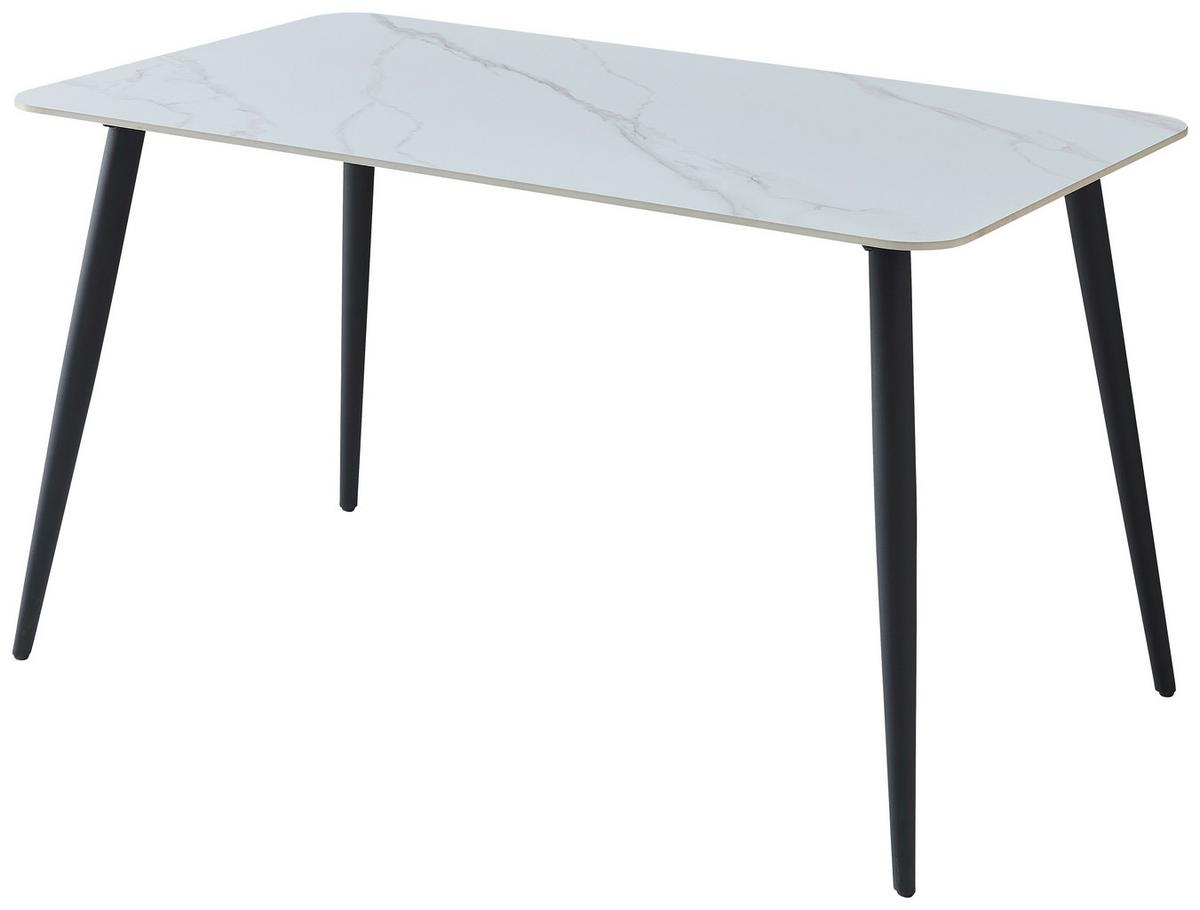 Esstisch Cody 140x76x80 Cm Schwarz/weiß - Schwarz/Weiß, MODERN, Keramik/Metall (140/76/80cm) - MID.YOU