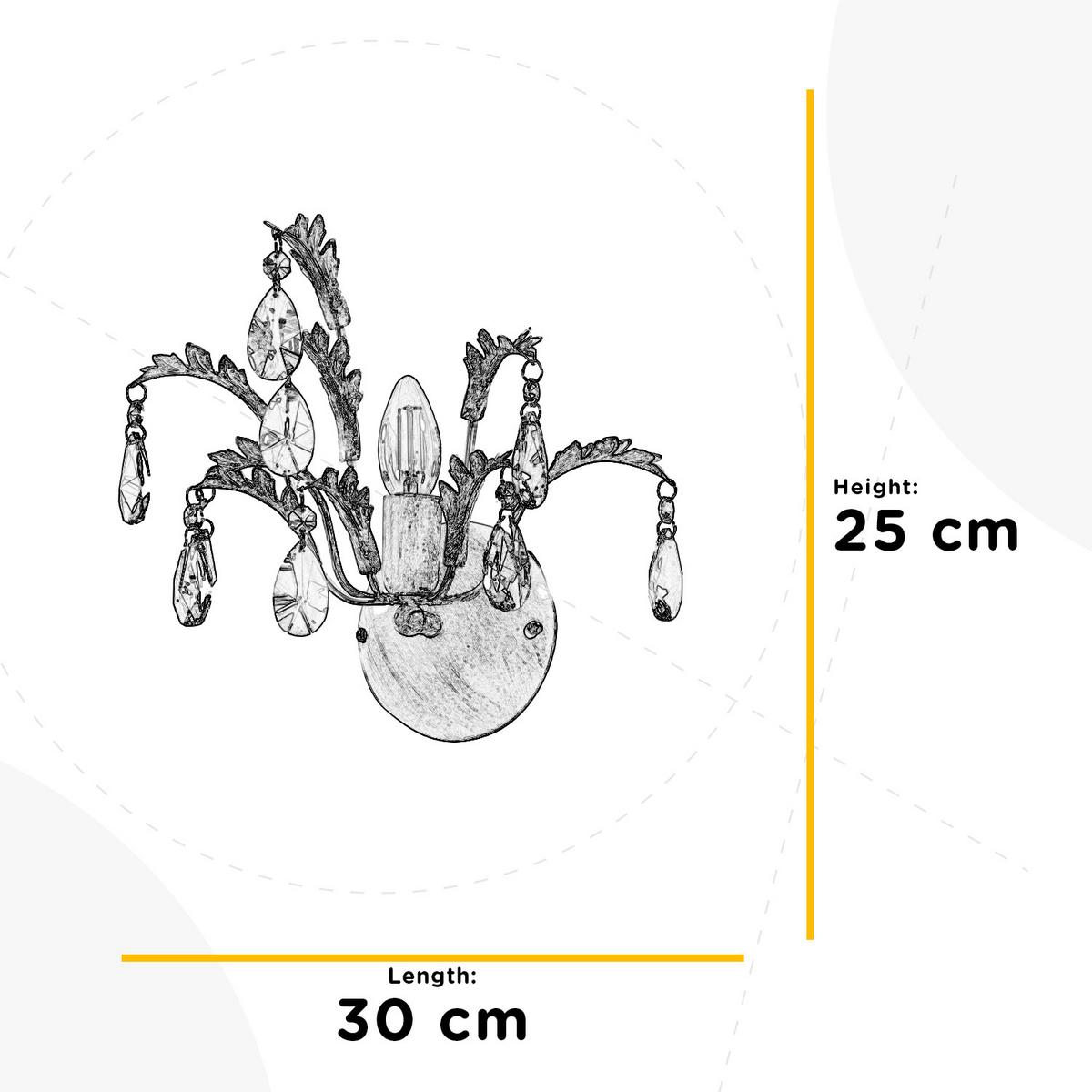Wandleuchte 4864/Ap - Weiß, KONVENTIONELL, Glas/Metall (30/25cm)