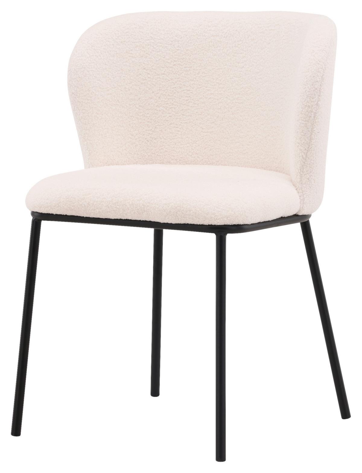 Stuhl-set Edina - Schwarz/Weiß, Design, Textil/Metall (56/55/76cm) - Livetastic