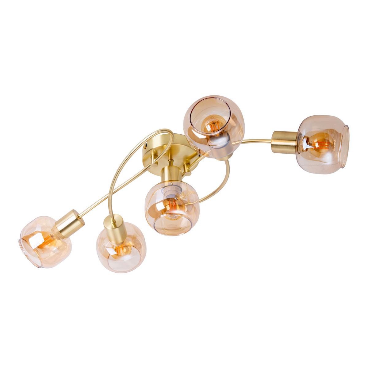 Led-deckenleuchte Libby - Messingfarben, Design, Glas/Metall (36/21cm) - Näve