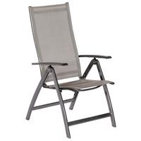 Gartensessel Klappbar Vicenza Aluminium - Graphitfarben/Grau, MODERN, Kunststoff/Metall (58/111/71cm) - Gardenson