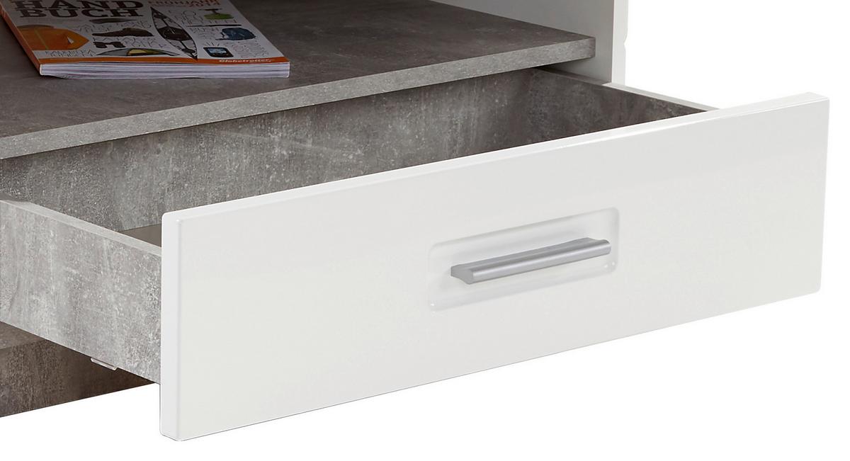 Couchtisch Mit Stauraum Avensis, Betonoptik/weiß - Weiß/Grau, MODERN, Holzwerkstoff (75/40/75cm) - Luca Bessoni