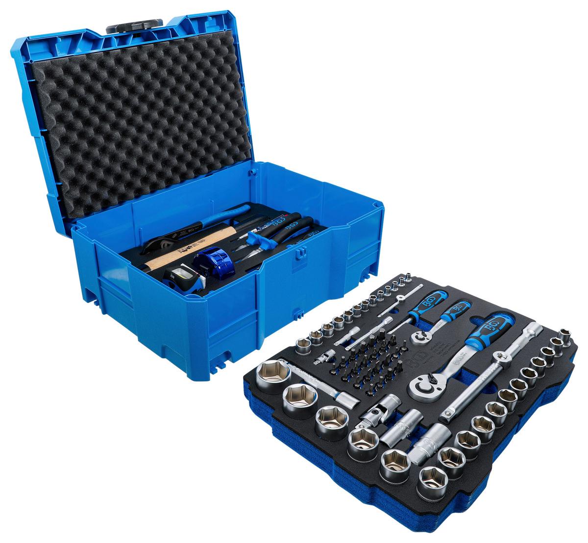 Steckschlüsselsatz Hammer-Zangen-Schraubendreher - Blau, Basics (41,8/30,3/16,6cm)