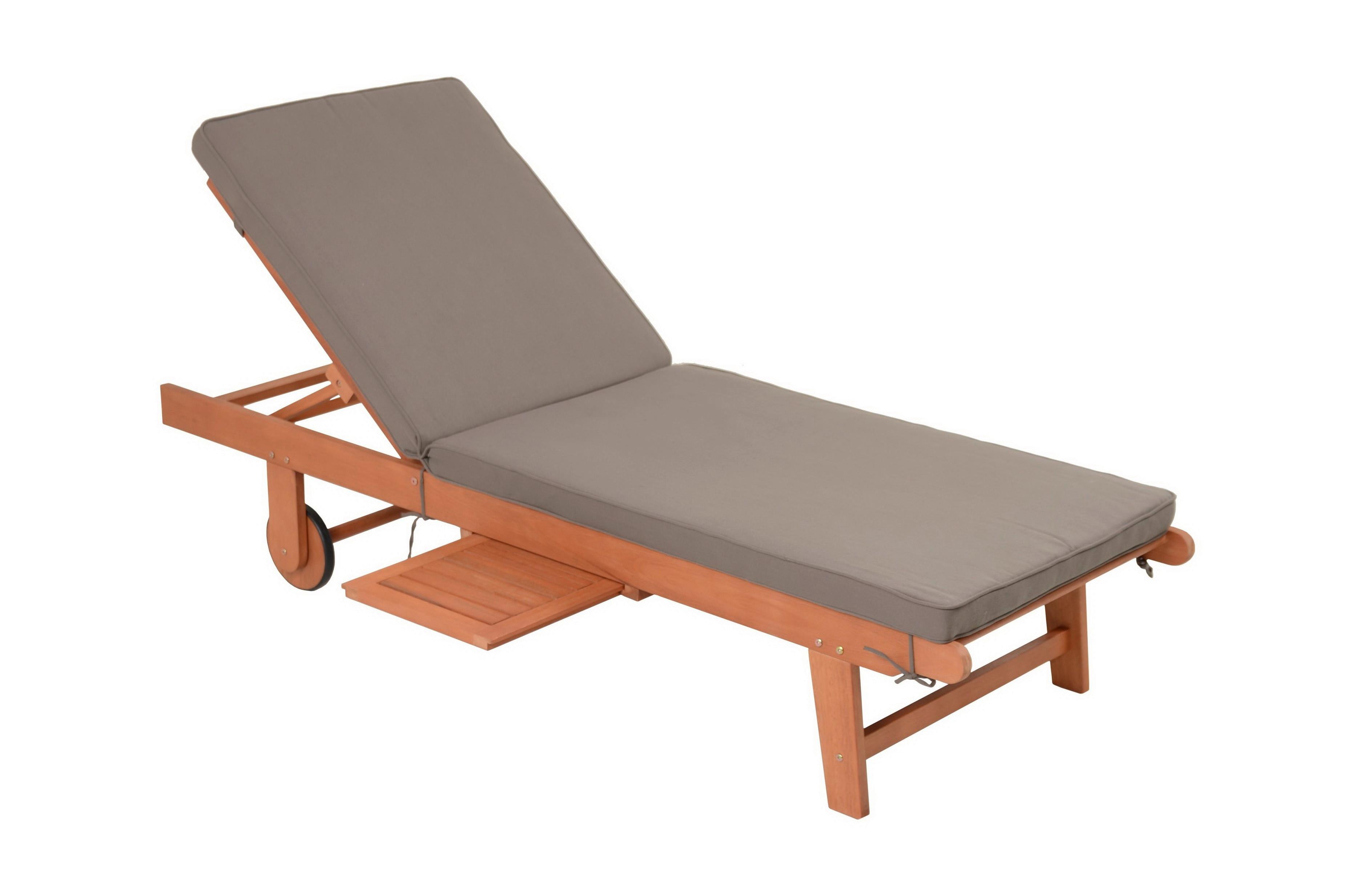 Sonnenliege San Diego Eukalyptusholz,wetterbeständig - Eukalyptusholzfarben/Braun, Basics, Holz/Kunststoff (64/89/183cm) - Gardenson
