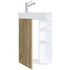 Waschtischkombi Lumia - Honigeiche/Weiß, MODERN, Keramik/Holzwerkstoff (40cm) - MID.YOU