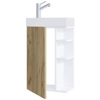 Waschtischkombi Lumia - Honigeiche/Weiß, MODERN, Keramik/Holzwerkstoff (40cm) - MID.YOU