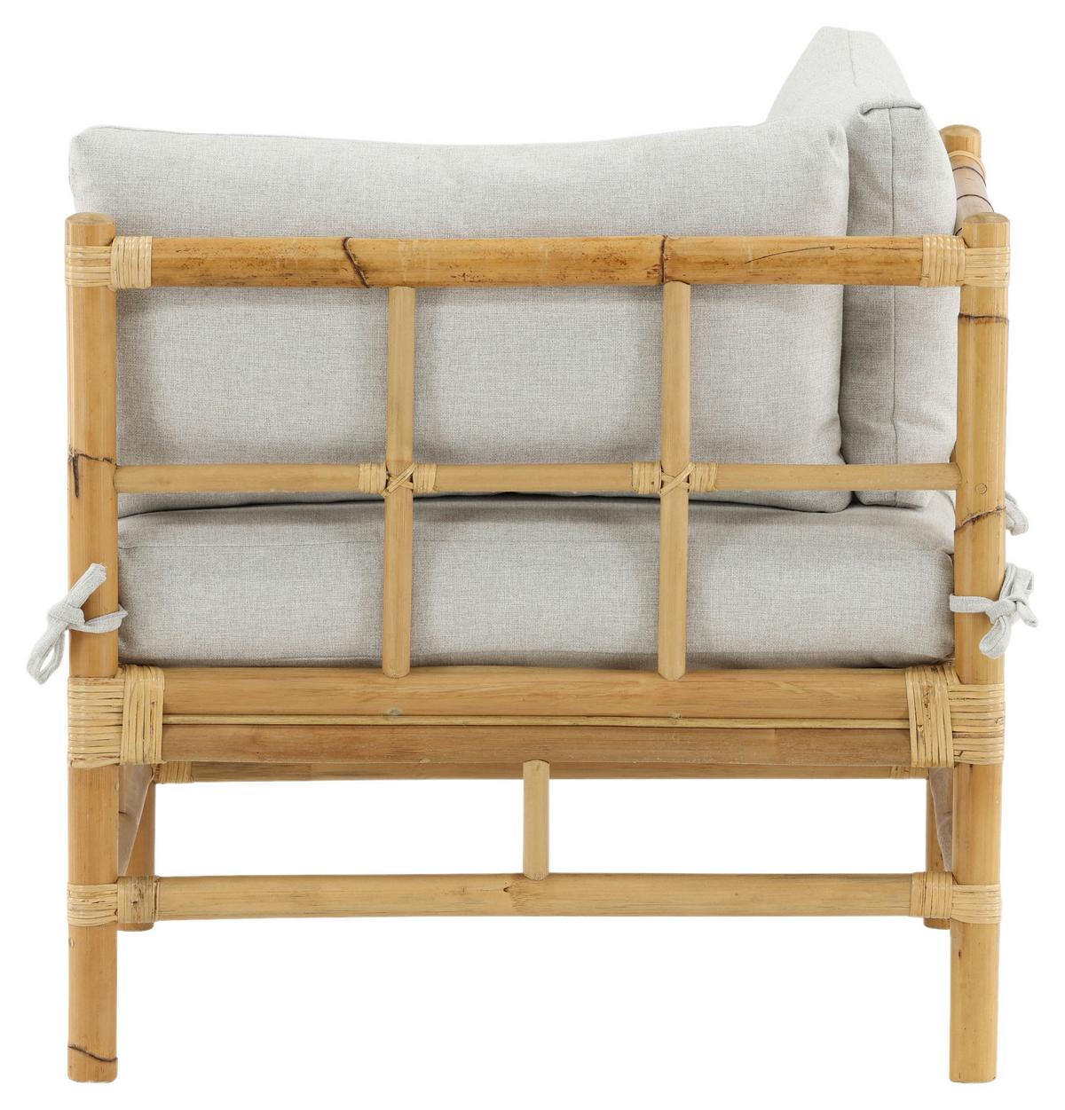 Loungeeckteil Cane - Hellbraun, KONVENTIONELL, Holz/Textil (75/70/74cm) - Gardenson