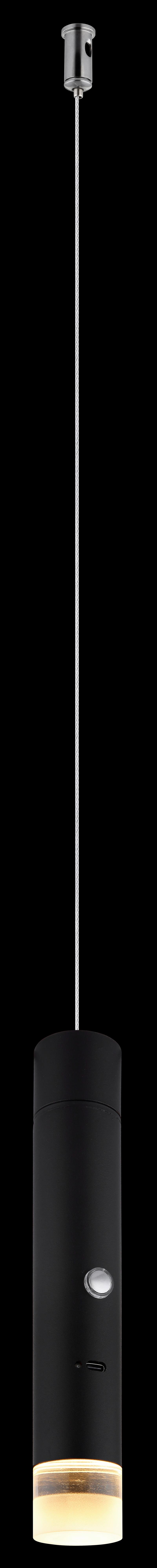 ZÁVĚSNÉ LED SVÍTIDLO PELO - černá/čiré, Design, kov/plast (38/120cm) - Globo