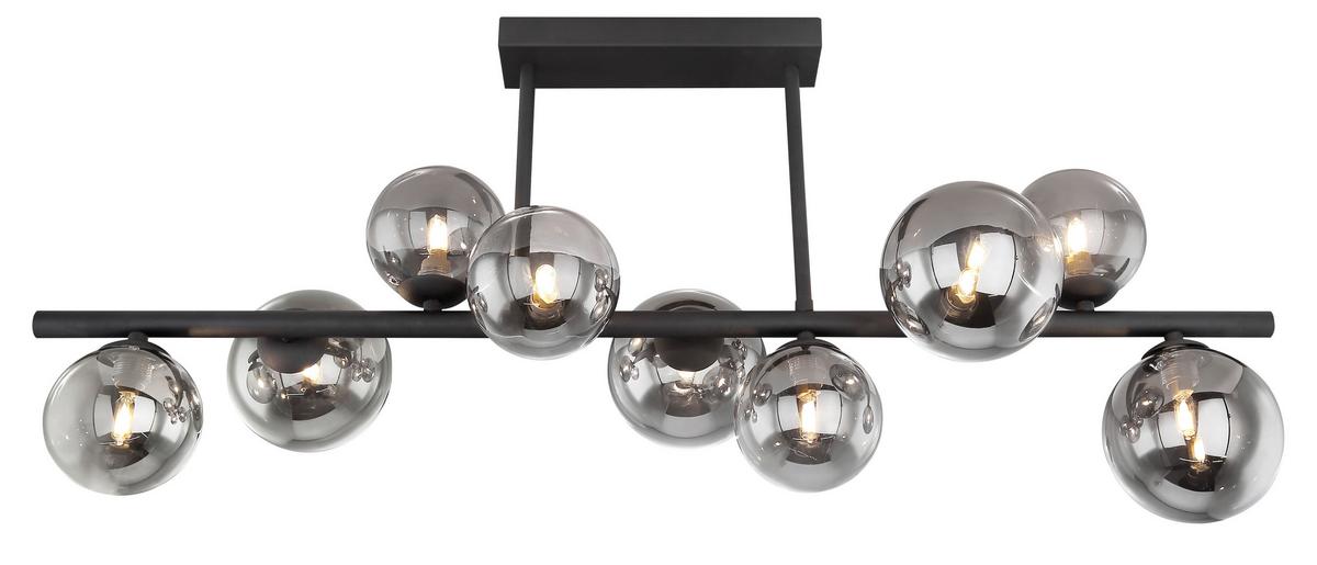 Led Mennyezeti Lámpa 56133-9d - fekete, Design, Üveg/fém (86/30/35,8cm) - Globo