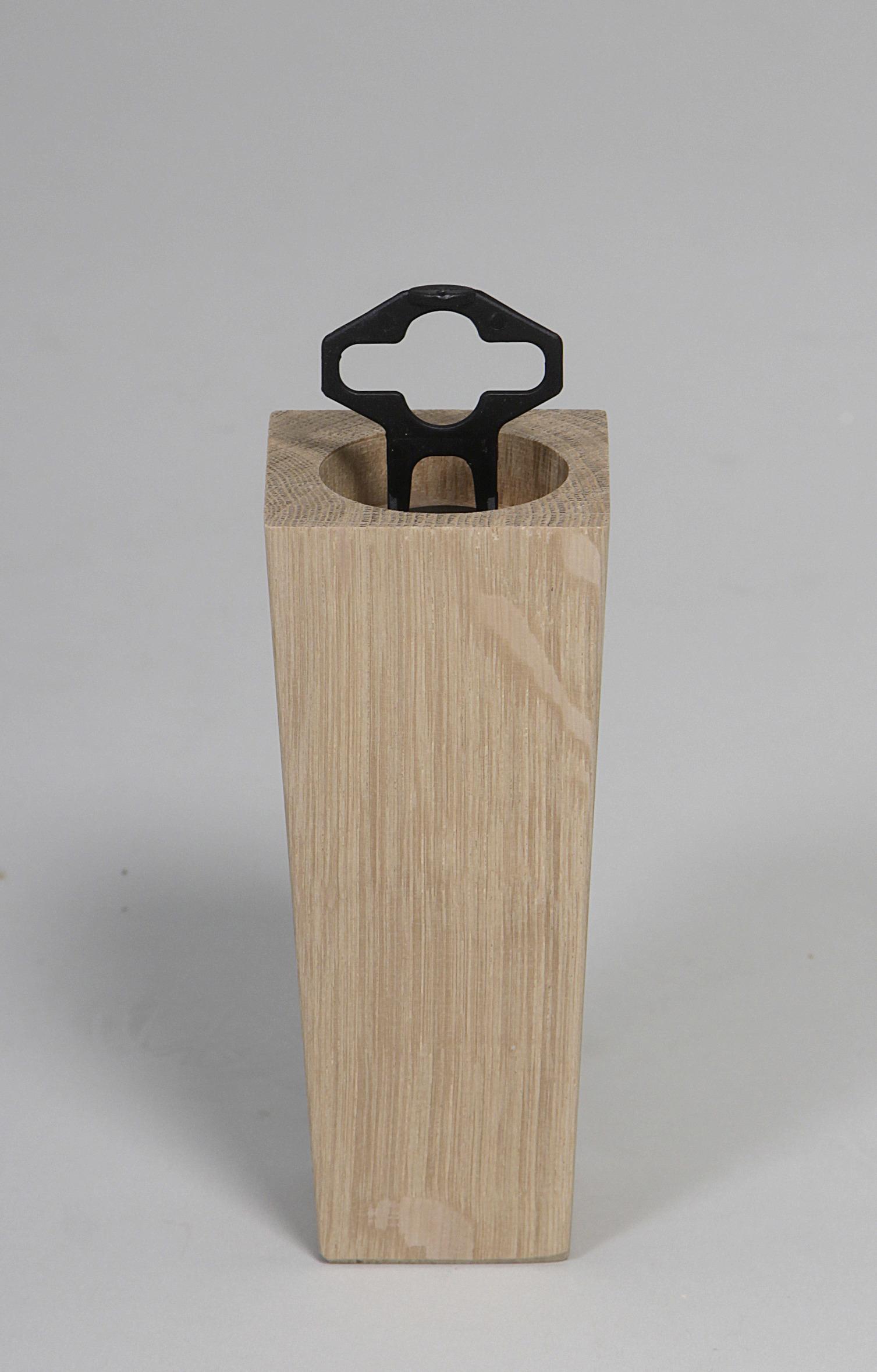 Möbelfuß H: 13 cm Eiche - Eichefarben, Basics, Holz (13cm)