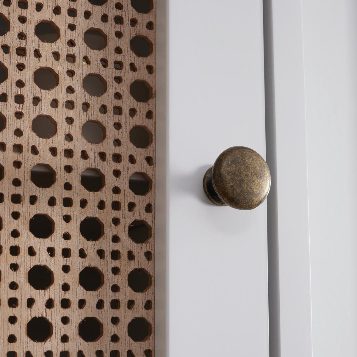 Závesná skrinka LISA biela - biela/bronzová, Modern, kov/kompozitné drevo (32/72/20cm) - Bessagi Home