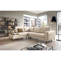 Ecksofa Alika Silberfarben S: 204x260 cm - Eschefarben/Silberfarben, MODERN, Textil (204/260cm) - Trendmanufaktur