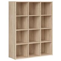 Regal Nepo Plus Bookshelf - Schwarz/Sonoma Eiche, Design, Holzwerkstoff (114/146,5/38,5cm)