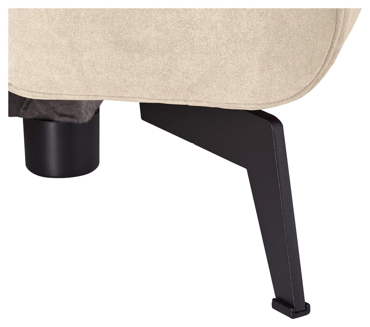 Ecksofa Mit Schlaffunktion Adesso Beige Chenille - Beige/Schwarz, KONVENTIONELL, Textil (257/275cm) - MID.YOU
