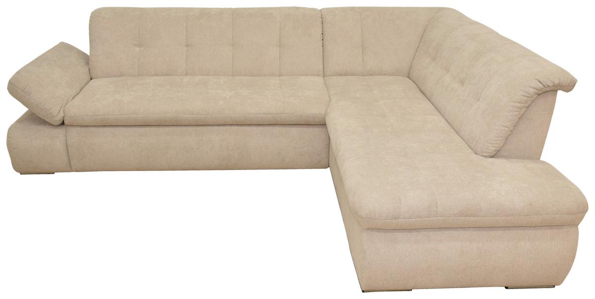 Ecksofa Mit Armteilverstellung Moric Beige Mikrofaser - Chromfarben/Beige, KONVENTIONELL, Textil (273/216cm) - MID.YOU