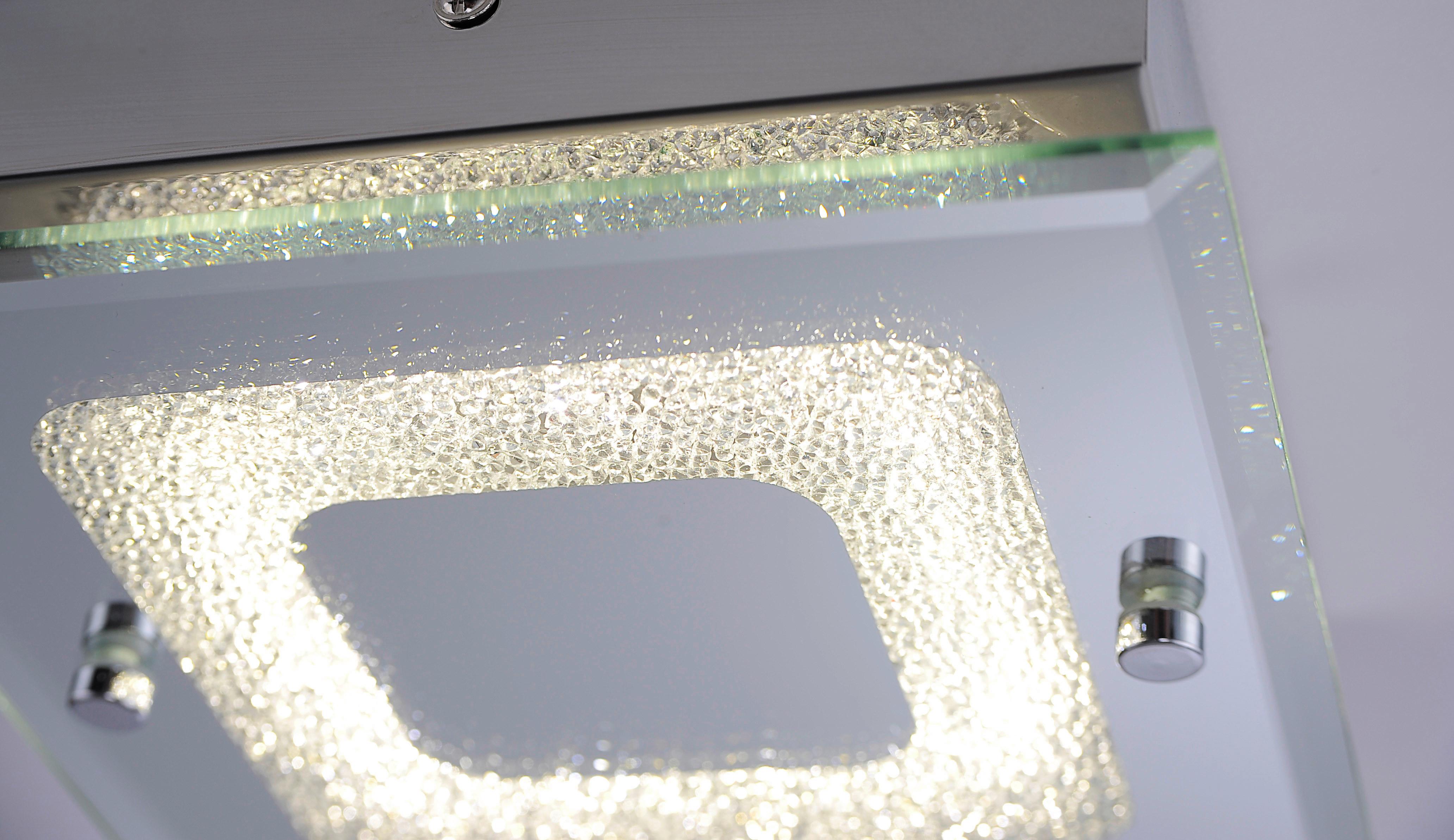 LED-Wandleuchte Lisa 1-Flammig - Chromfarben, KONVENTIONELL, Glas/Metall (18/18/5,8cm)