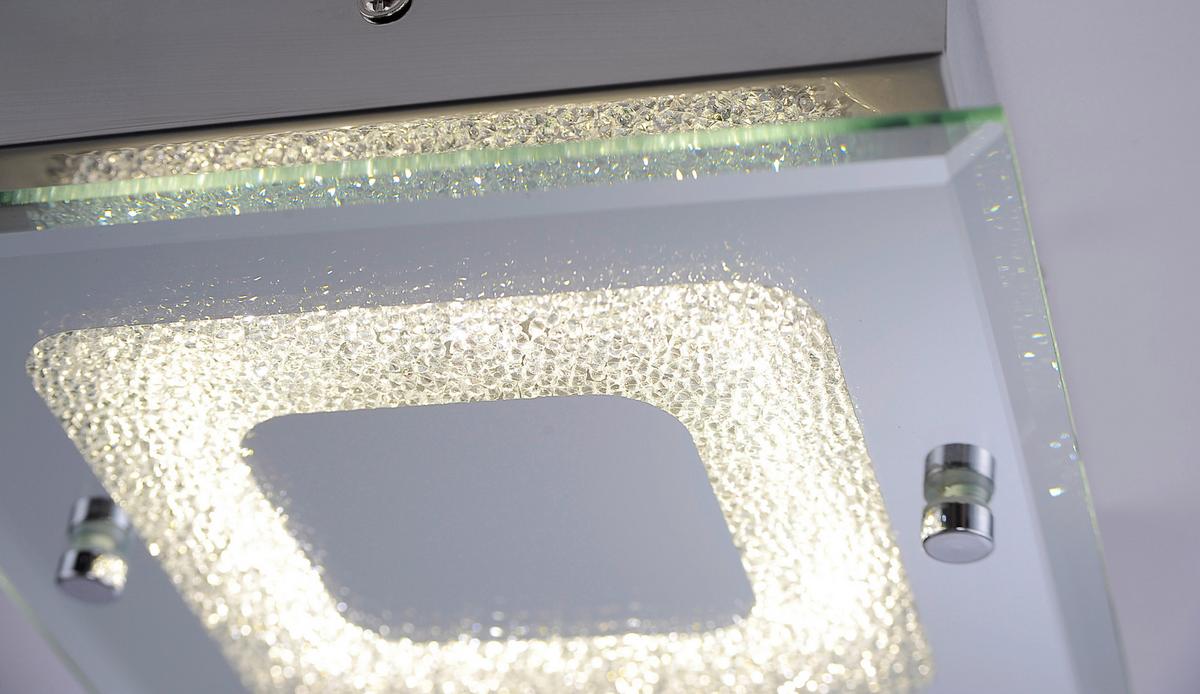 LED-Wandleuchte Lisa 1-Flammig - Chromfarben, KONVENTIONELL, Glas/Metall (18/18/5,8cm)