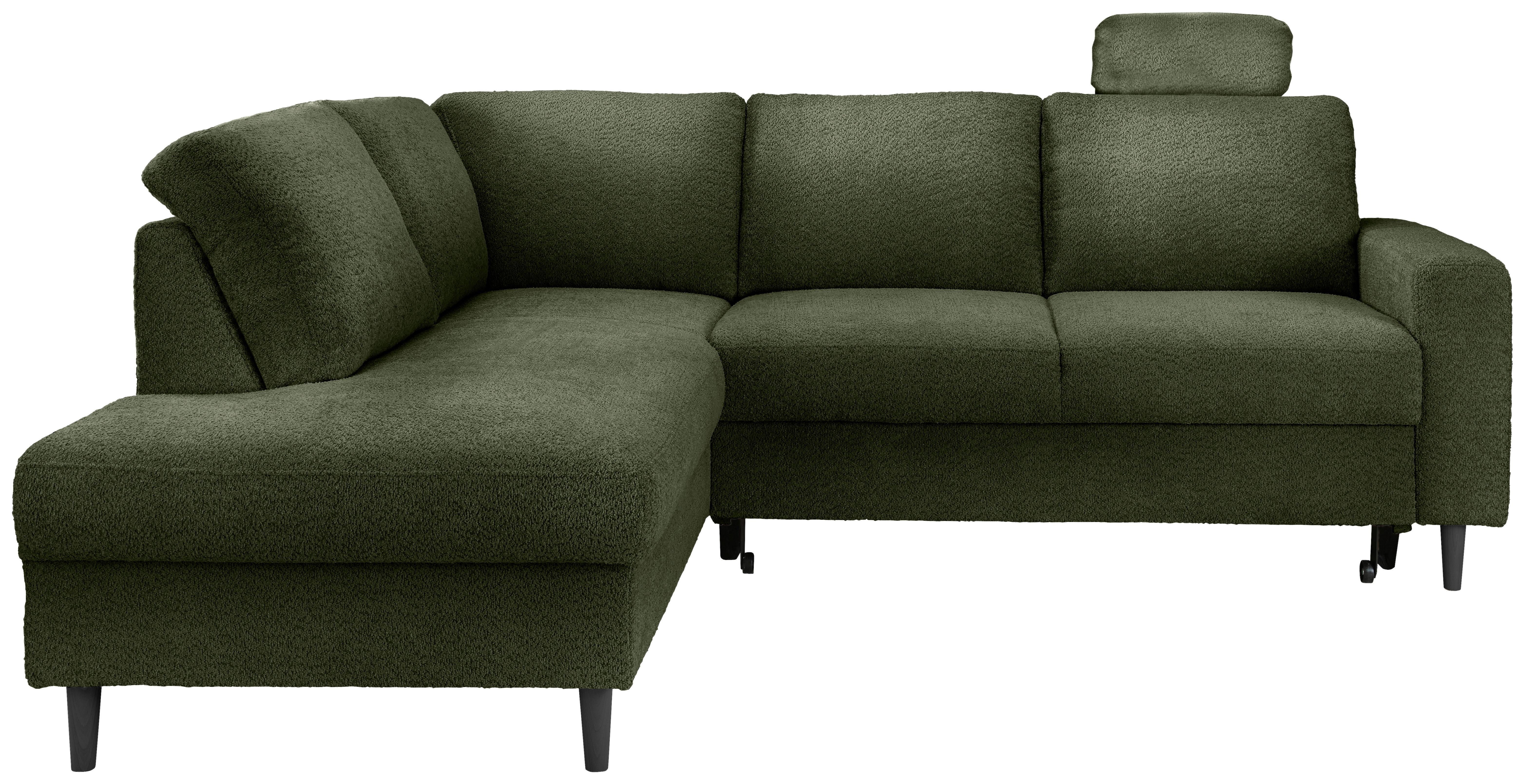 Eckschlafsofa Passione Dunkelgrün S: 200x242 Cm - Dunkelgrün/Schwarz, MODERN, Textil (200/242cm) - Livetastic