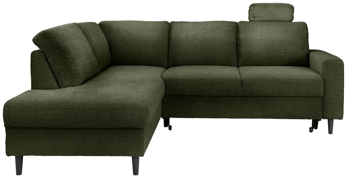 Eckschlafsofa Passione Dunkelgrün S: 200x242 Cm - Dunkelgrün/Schwarz, MODERN, Textil (200/242cm) - Livetastic