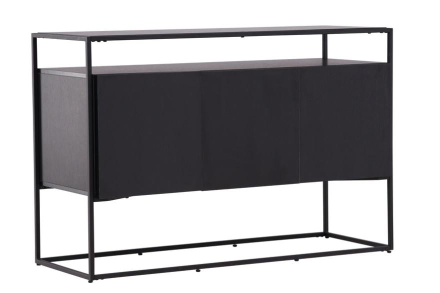 Sideboard Kingsport - Schwarz, Design, Holz/Metall (120/80/45cm) - Livetastic