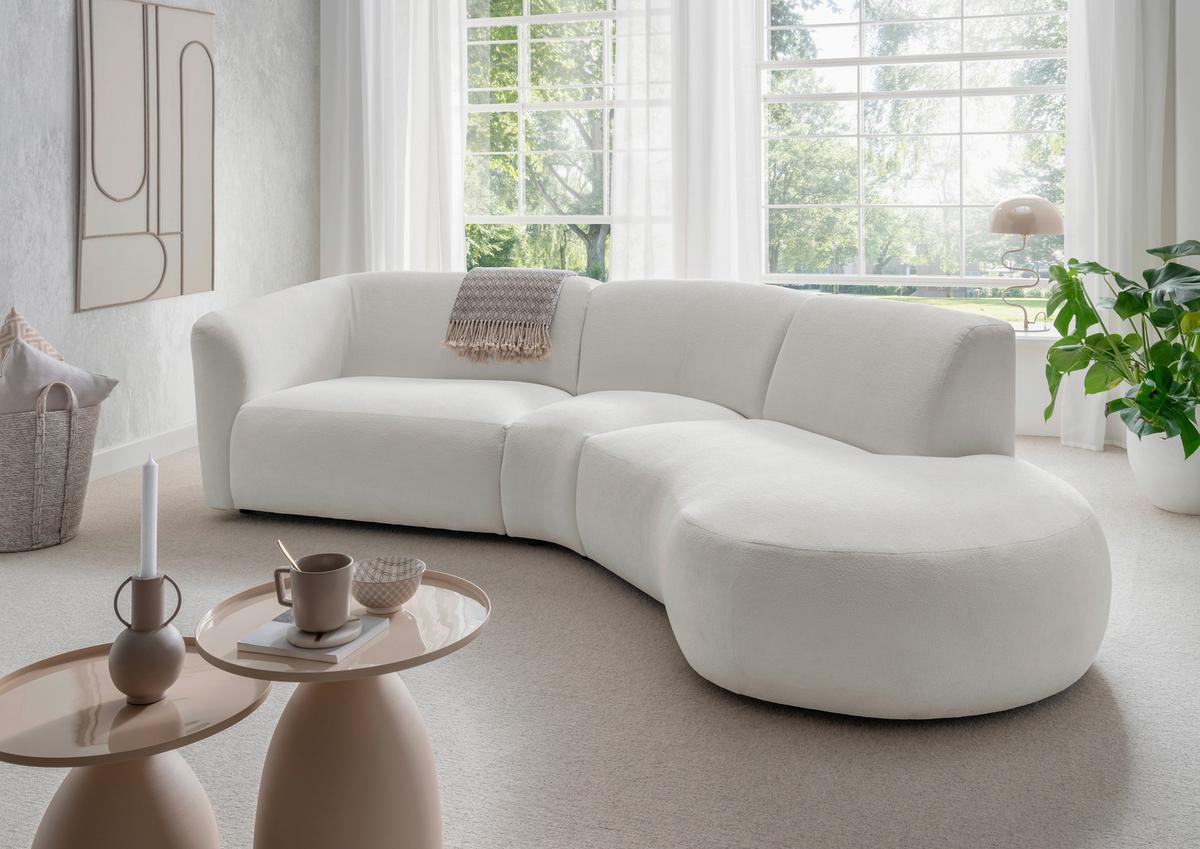 Ecksofa Jesi, Beige S: 276x182 Cm - Beige/Schwarz, MODERN, Textil (276/182cm) - Livetastic