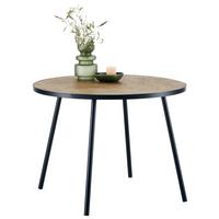 Jedálenský stôl BRANDON 100 - čierna/prírodná farba, Modern, kov/drevo (100/75cm) - Mömax