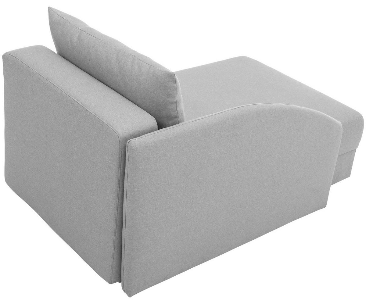 Recamiere Tobi L: 154cm Links Hellgrau mit Bettkasten - Hellgrau, Design, Textil (154/86/93cm) - Max Winzer