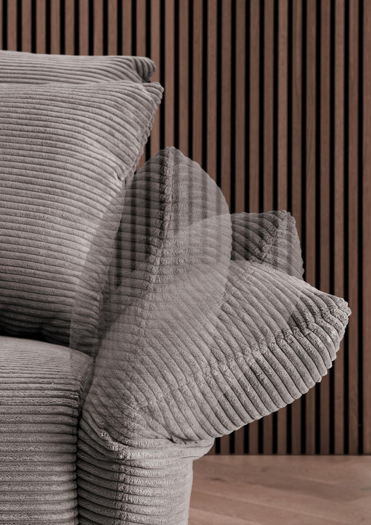 Ecksofa Vanilla Graubraun S: 294x256 Cm - Graubraun/Schwarz, Design, Textil (294/256cm) - Livetastic