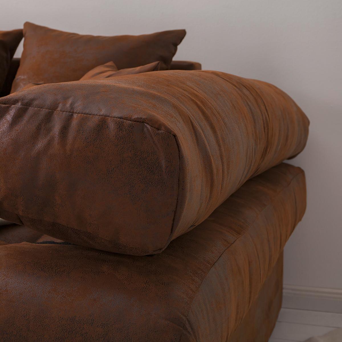 Bigsofa Naomi Braun B: 284 Cm - Schwarz/Braun, Design, Textil (284/94/148cm) - Livetastic