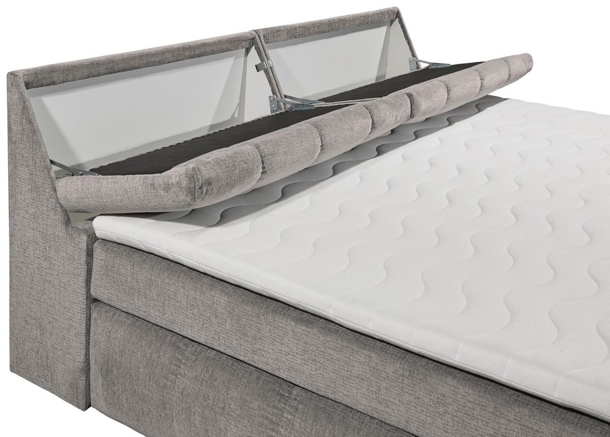 Boxspringbett Elkford 6 Mit Topper & Bettkasten 240x200 - Graubraun, MODERN, Holzwerkstoff/Textil (240/200cm) - MID.YOU