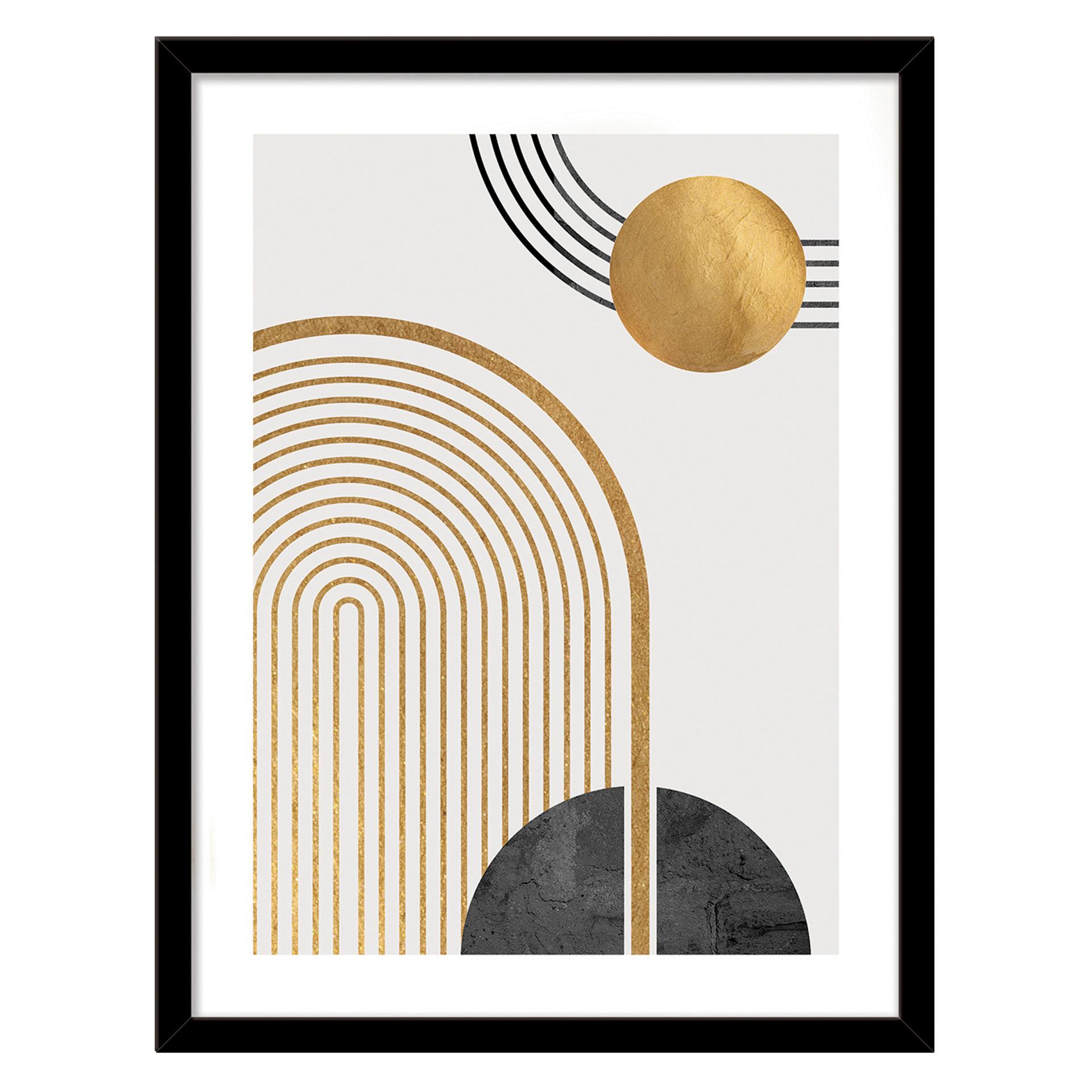 OBRAZ VOUS I - černá/barvy zlata, kompozitní dřevo/papír (30/40cm) - Modern Living