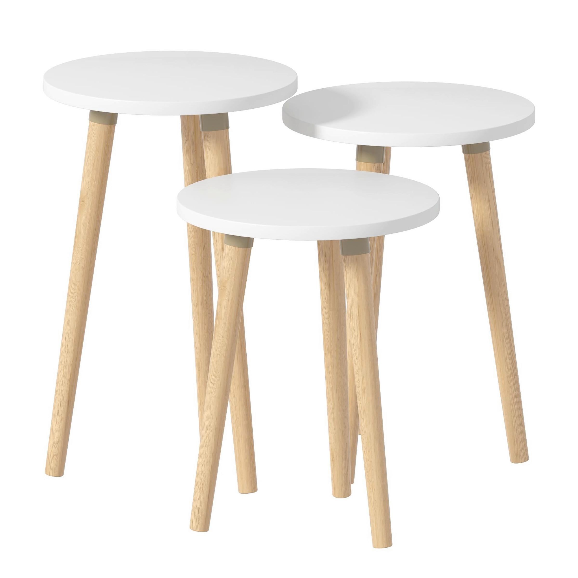 PRÍRUČNÝ STOLÍK "BARILO" - biela/dub medový, Design, kompozitné drevo (33,5/33,5/52cm) - MID.YOU