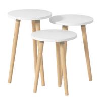 PRÍRUČNÝ STOLÍK "BARILO" - biela/dub medový, Design, kompozitné drevo (33,5/33,5/52cm) - MID.YOU