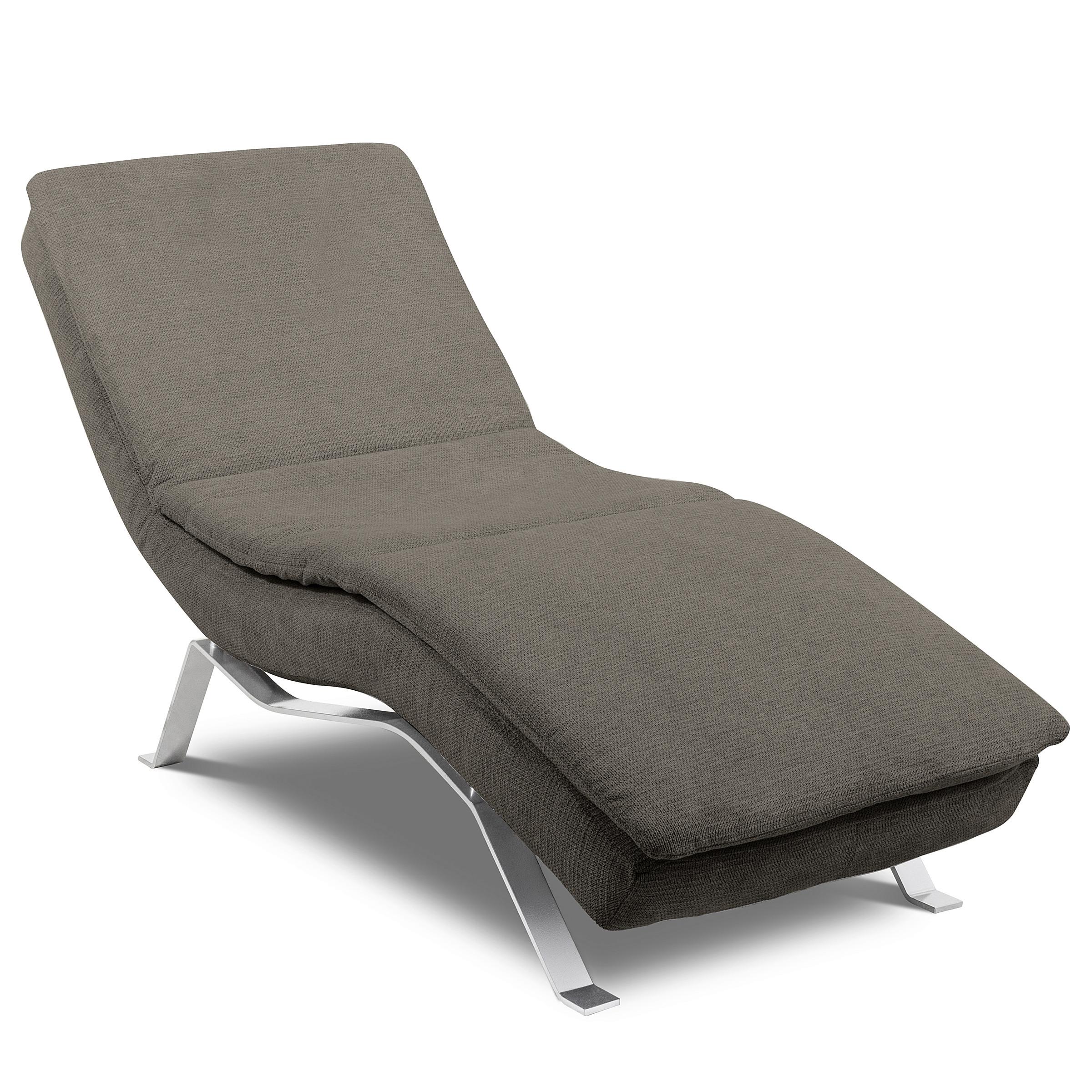 RELAXLIEGE Creme/Dunkelgrau B: 65 cm - Dunkelgrau/Silberfarben, Design, Textil (65/95/171cm) - Celina Home