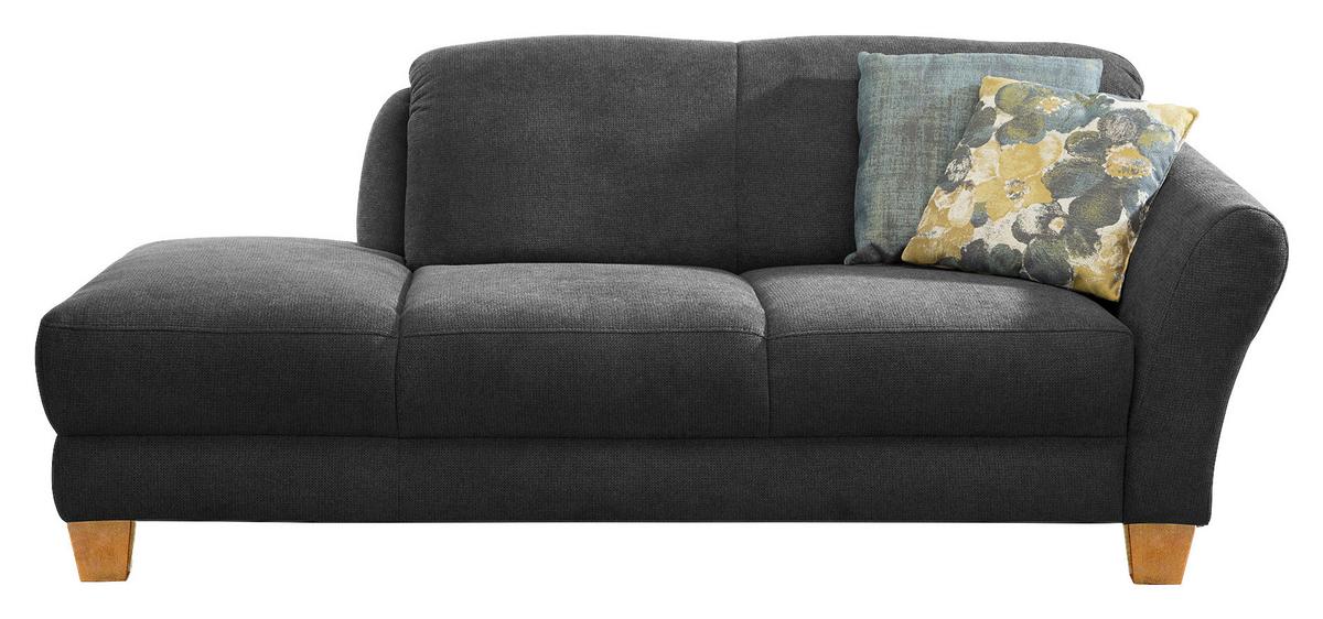 Récamiere Gotland V, Schwarz B: 194 cm - Schwarz/Naturfarben, KONVENTIONELL, Textil (194/84/91cm) - Sit & More