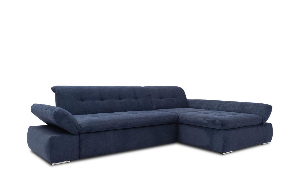 Ecksofa mit Armteilverstellung Moric Dunkelblau Mikrofaser - Chromfarben/Dunkelblau, KONVENTIONELL, Textil (300/172cm) - MID.YOU