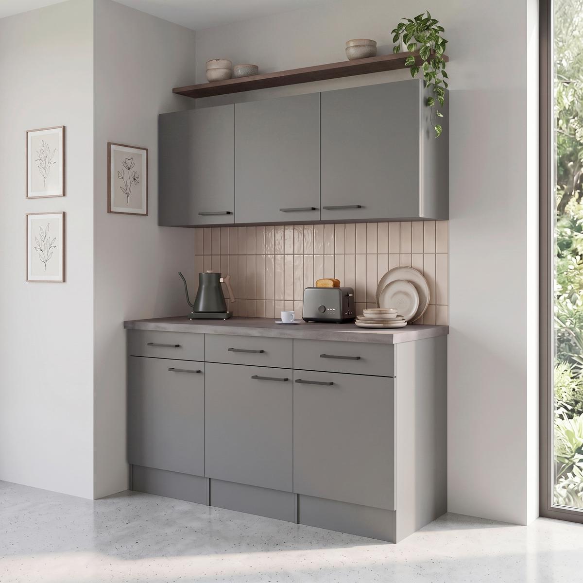 BUFFET Oliver, Grau B: 150 cm - Grau, Trend, Holzwerkstoff (150/200/60cm) - Respekta