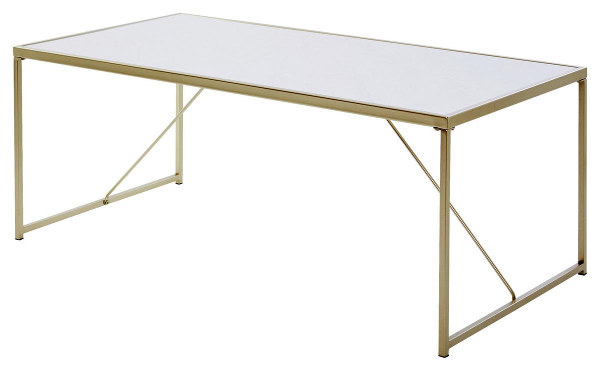 Couchtisch Glam Coffee - Goldfarben/Weiß, KONVENTIONELL, Holzwerkstoff/Metall (120/60/44cm) - Livetastic