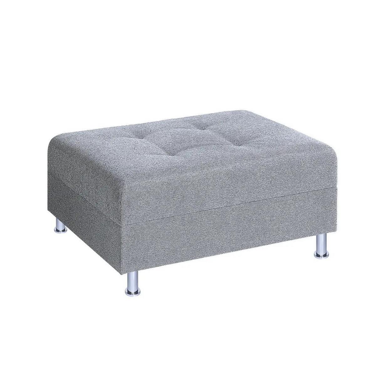 Hocker Sofia Hellgrau H: 80 Cm - Chromfarben/Hellgrau, Basics, Textil (100/80/47cm) - P & B