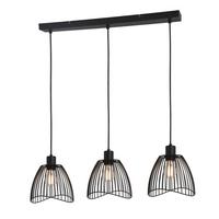 Hängeleuchte Sarina H: 120 Cm 3-Flammig - Schwarz, ROMANTIK / LANDHAUS, Metall (80/20/120cm) - James Wood