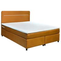 Boxbett Mit Topper 180x200 Cm Stream Honigfarben - Schwarz/Honig, Basics, Textil (180/200cm) - Livetastic