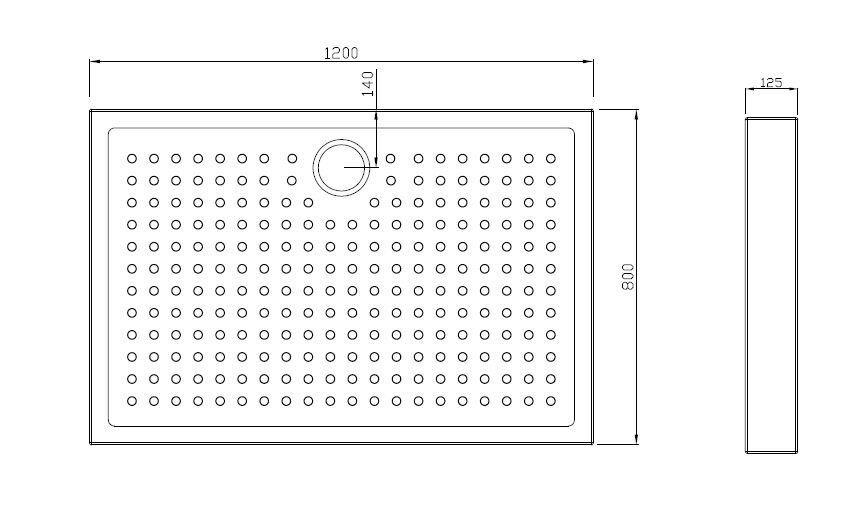 Duschtasse Brausetasse Weiß 80x120x12,5cm - Weiß, KONVENTIONELL, Kunststoff (120/12,5/80cm) - Sanotechnik