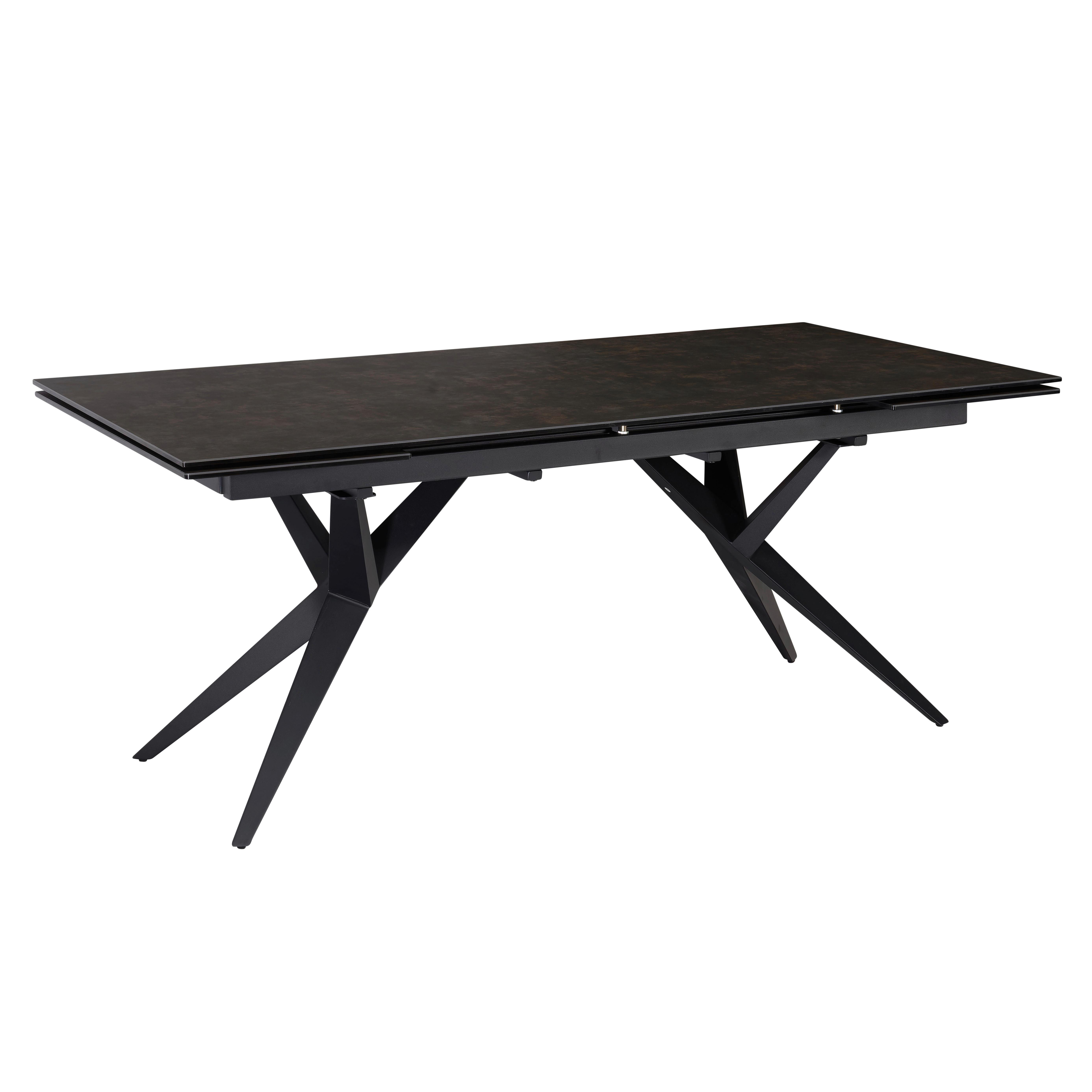 Esstisch Schwarz L: 180 cm - Schwarz, Design, Keramik/Metall (180/95/76cm) - MID.YOU