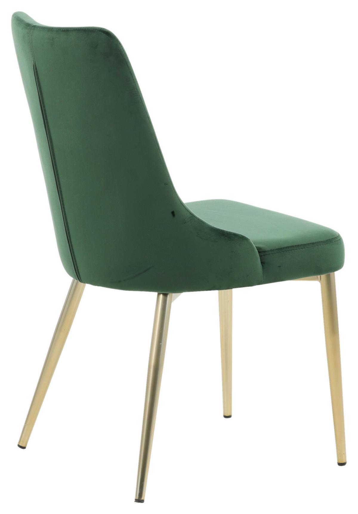 Stuhl-Set Velvet Deluxe - Goldfarben/Grün, Design, Kunststoff/Textil (50/88.5/66cm) - Livetastic