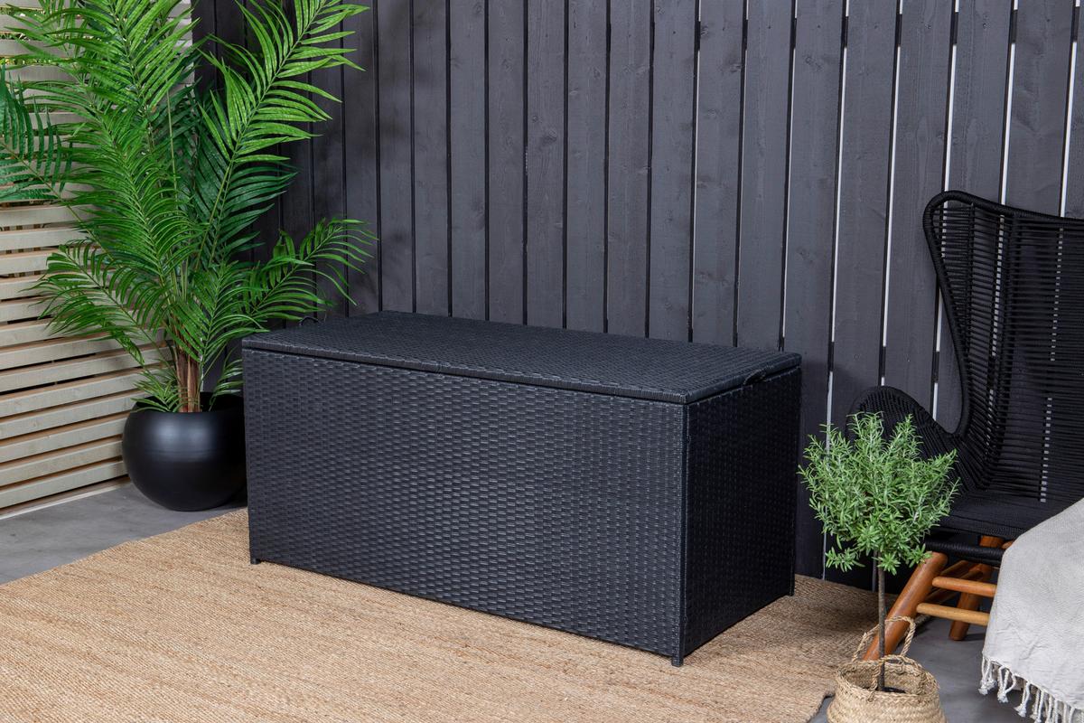 Kissenbox London - Schwarz, KONVENTIONELL, Holz (130/60/60cm) - Gardenson