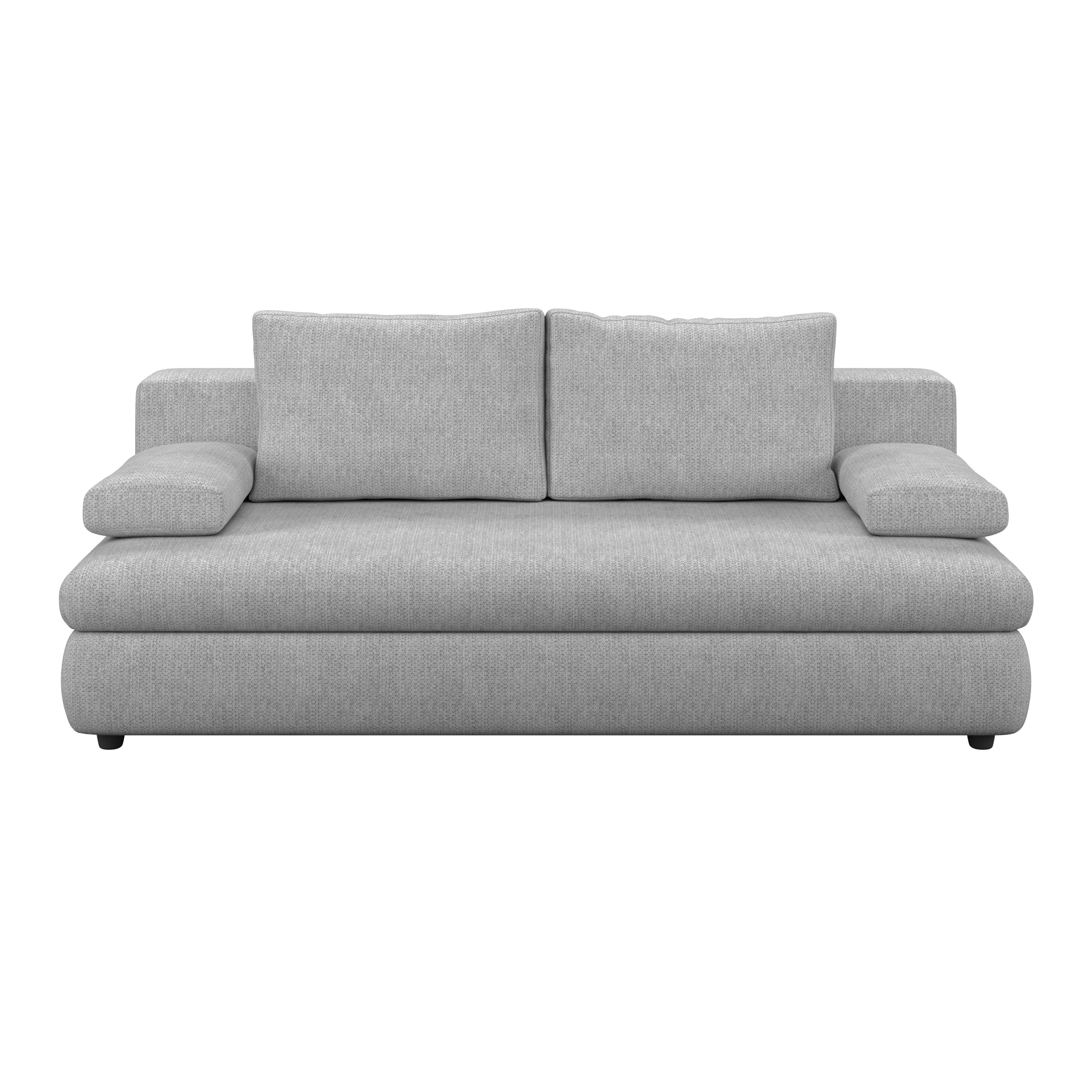 3-Sitzer-Sofa Mit Schlaffunktion Olso Hellgrau - Hellgrau, Trend, Holz/Kunststoff (205/72/100cm)