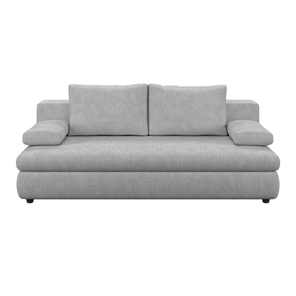 3-sitzer-sofa Mit Schlaffunktion Olso Hellgrau - Hellgrau, Trend, Holz/Kunststoff (205/72/100cm)